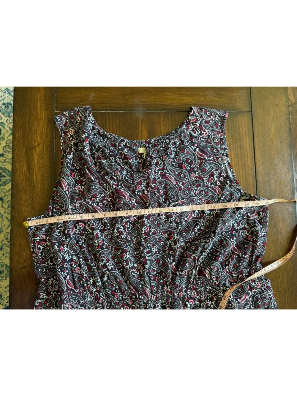 Talbots Red White & Blue Knee Length Sleeveless Paisley Sheath Dress 22W Plus - Picture 7 of 10